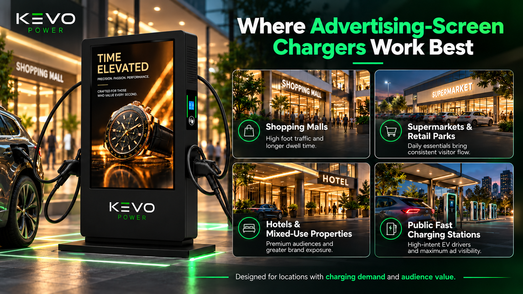 advertising screens EV charger